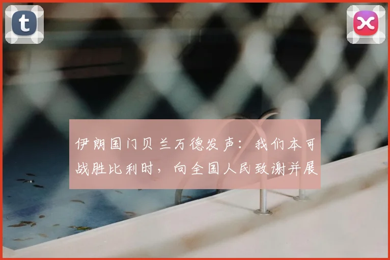 伊朗国门贝兰万德发声：我们本可战胜比利时，向全国人民致谢并展望2026世界杯征程